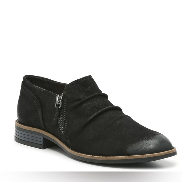 Clarks Shoes - Clarks Women's Camzin Pace Ruched Zip Ankle Booties- Black-Size 11M